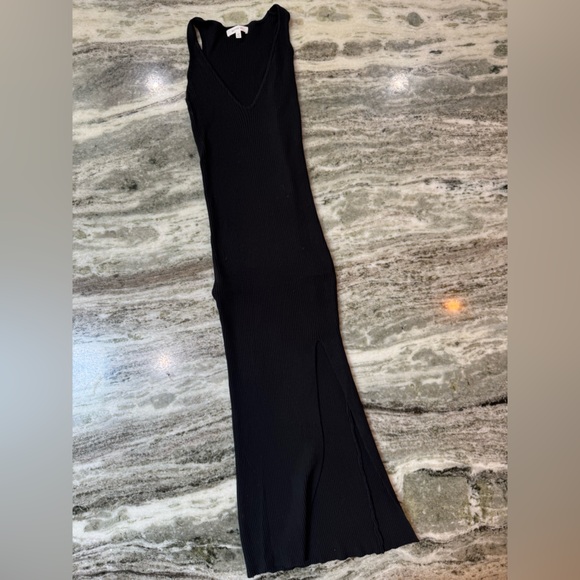 Better Be Black Knit Maxi Dress w/ Slit Womens Size Large - Picture 4 of 4